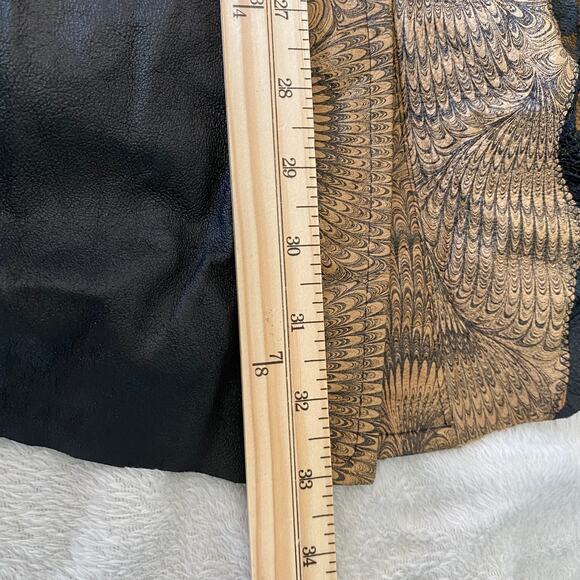 VTG 80 Compagnie‎ Whimsigoth Patchwork Midi Skirt Women S Black Leather ALTERED - Picture 11 of 11